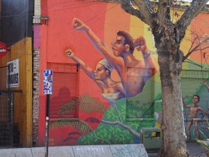 wall graffiti in Santiago