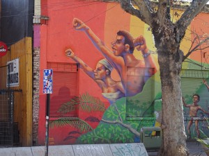 wall graffiti in Santiago