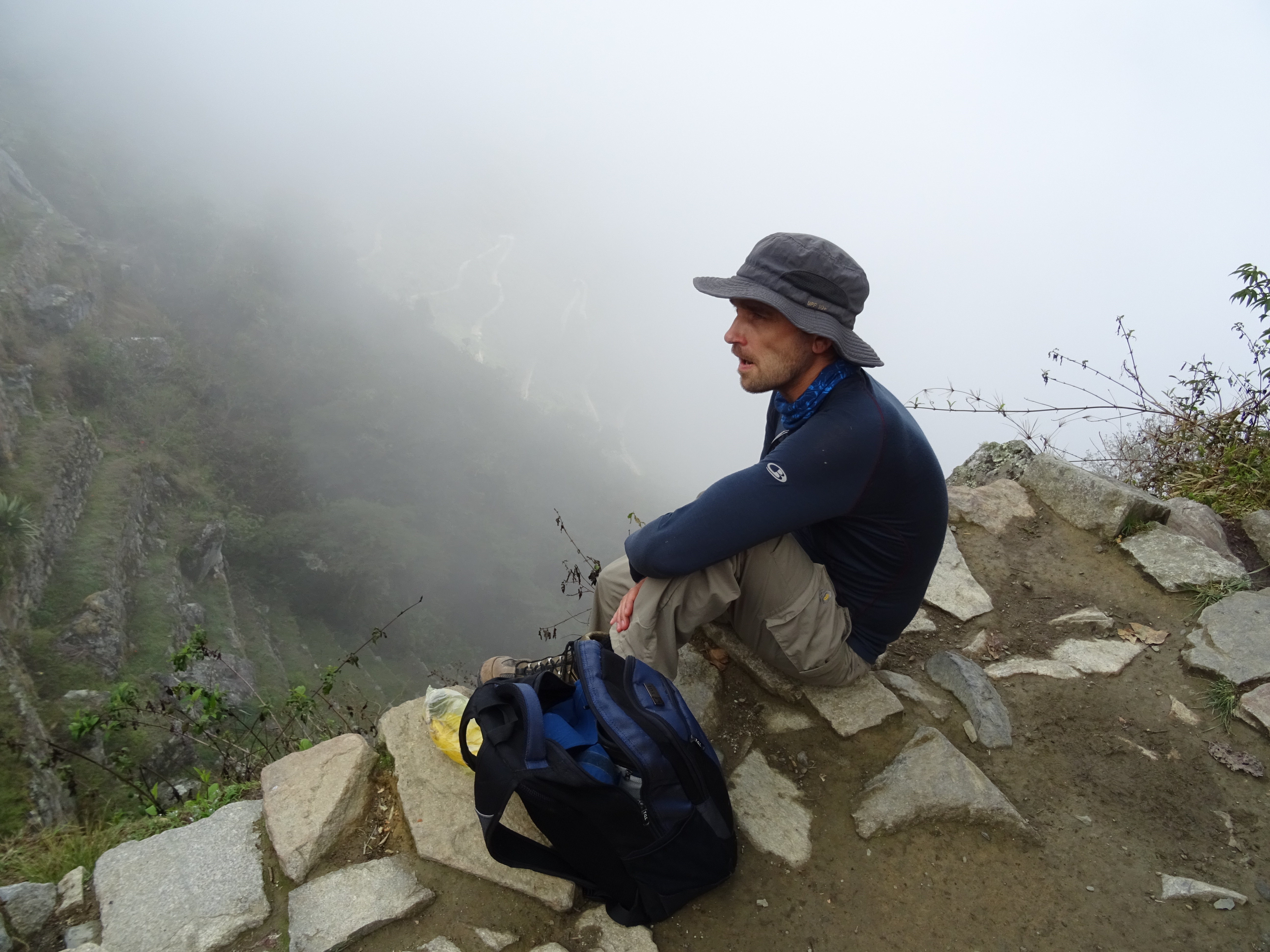 Mark and his bag on the Sun gate