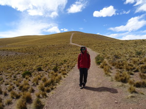 Walking down to the track in Humahuaca