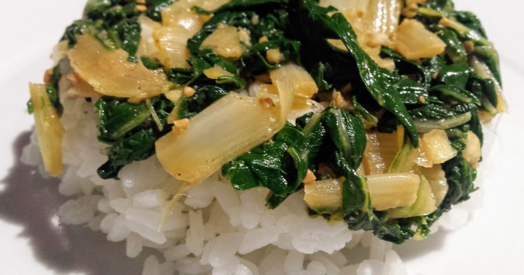 Silverbeet(Chard) recipe 2. Quick and easy Miso silverbeet