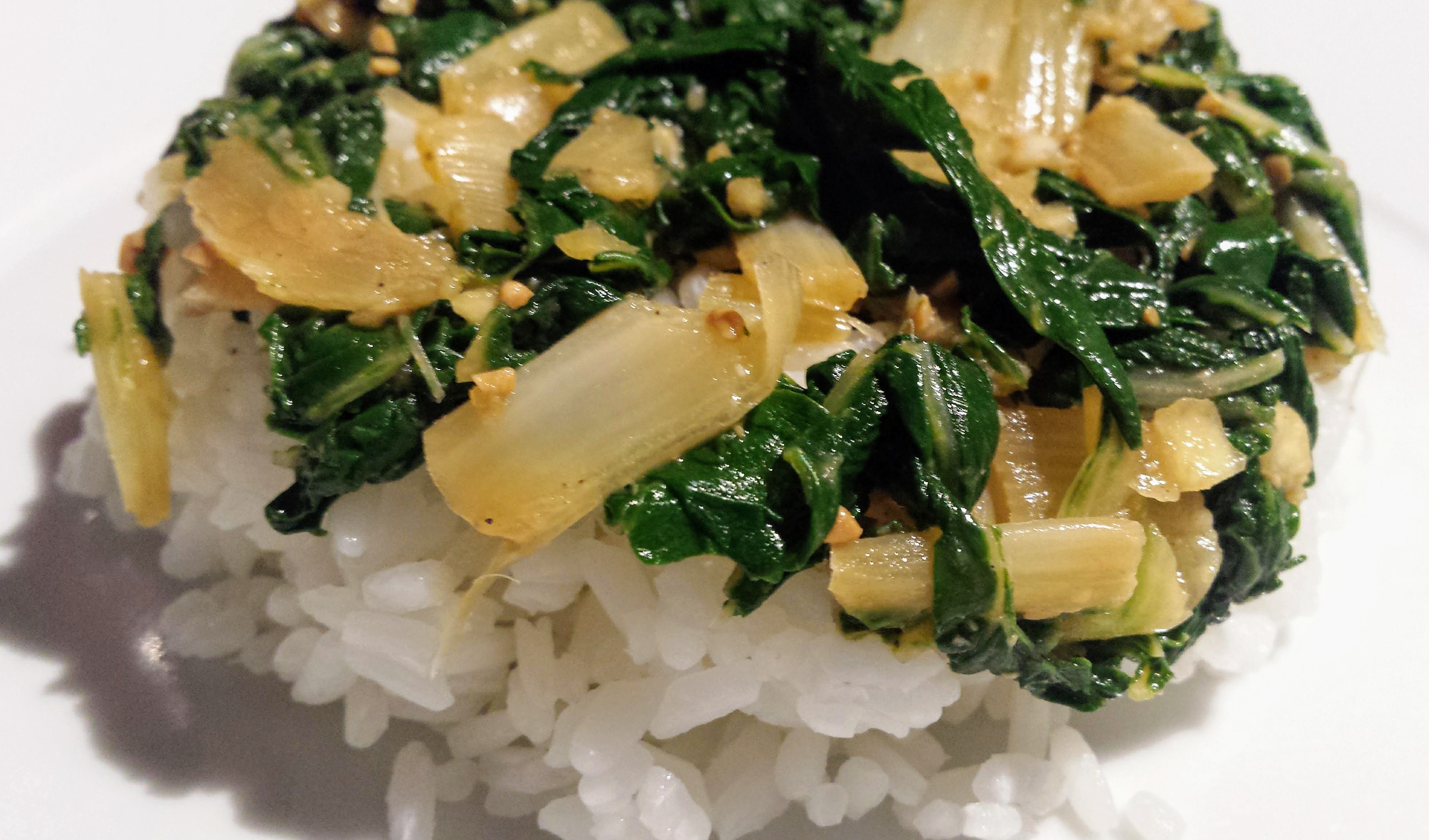 Silverbeet(Chard) recipe 2. Quick and easy Miso silverbeet